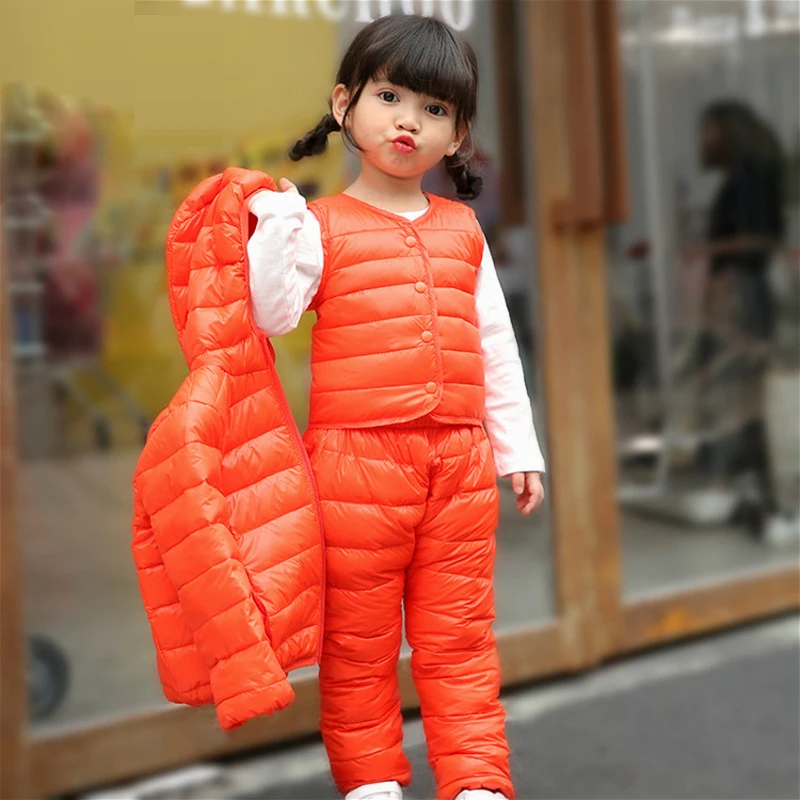 

3pcs Boys Girls Winter Clothes Set Cartoon Baby Children Boys Winter Warm Down Jacket Suit Set Toddler Girls Clothing LJ68