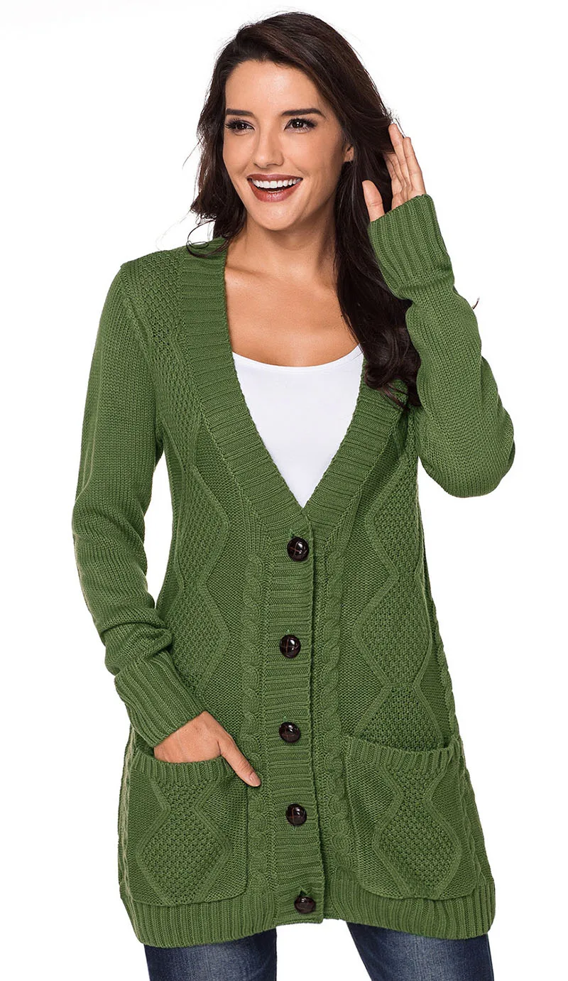 Green-Front-Pocket-and-Buttons-Closure-Cardigan-LC27837-9-1