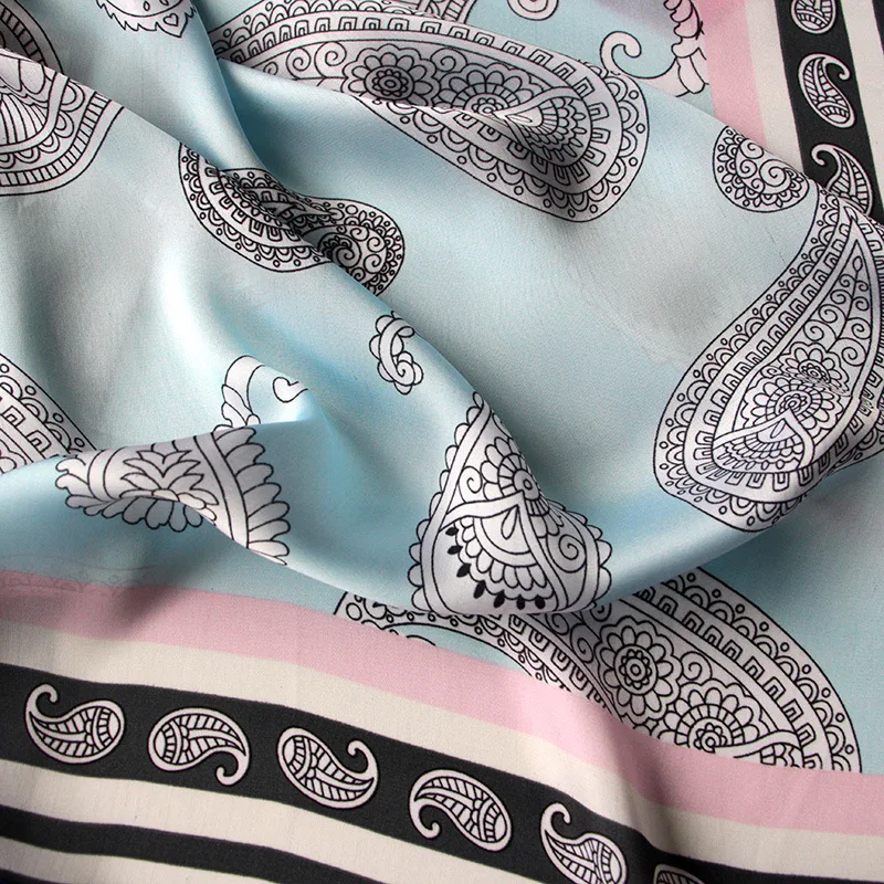 2 цвета Мода Бохо бандана квадратный шарф для дам Модный Шелковый принт платок Женская сумка шарф(Размер: 60*60 см