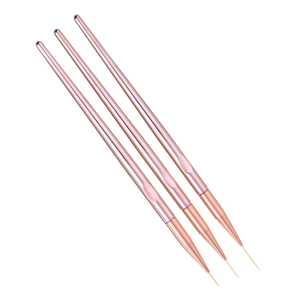 3 pcs  11,15,20 mm Ultra Fine Heads Nail Art Drawing Painting Pens Liner Brushes Polish Drawing Dotting Brush