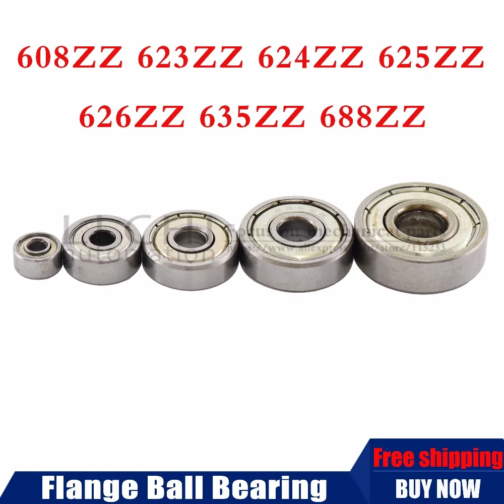 

Flange Ball Bearing 608zz 623zz 624zz 625zz 635zz 626zz 688zz 3D Printers Parts Deep Groove Flanged Pulley Wheel