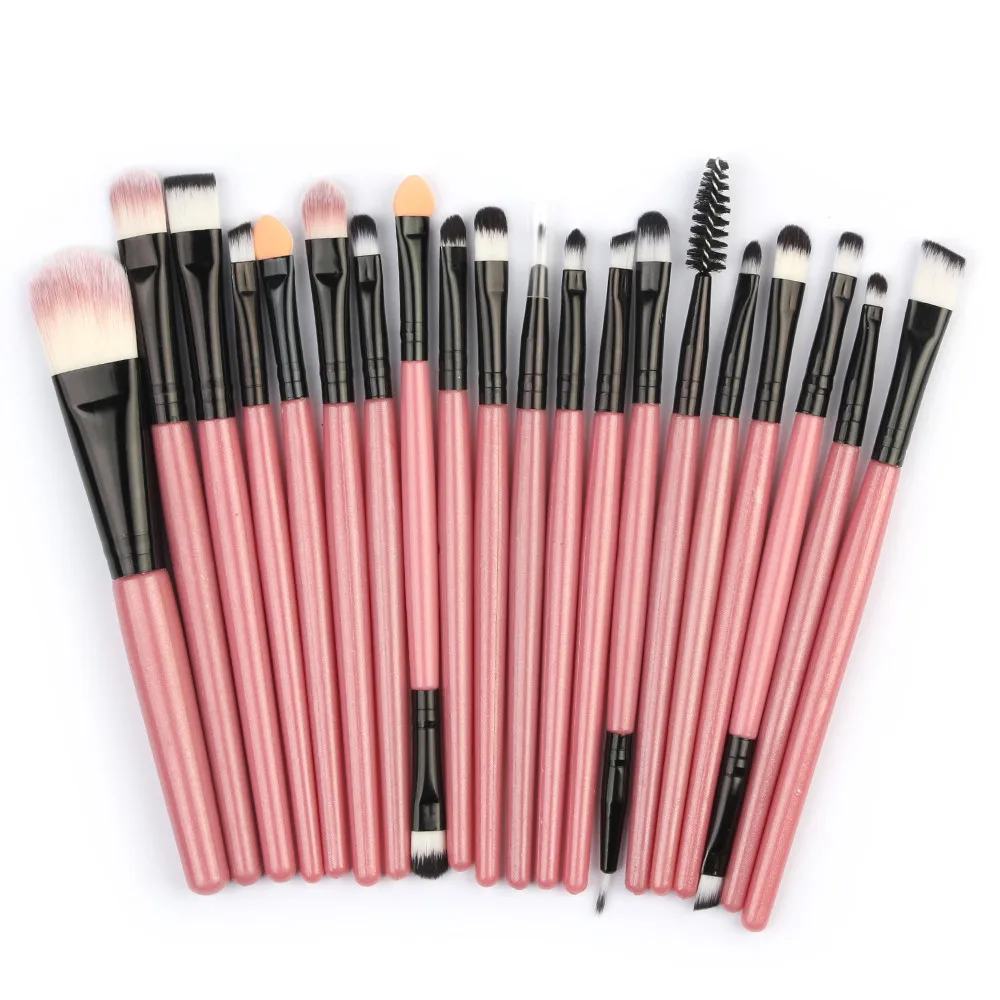 

20pcs/set Makeup Brush Set tools Make-up Toiletry Kit Wool Wooden Foundation Cosmetic Powder Concealer Two Side Make Up Brush #F