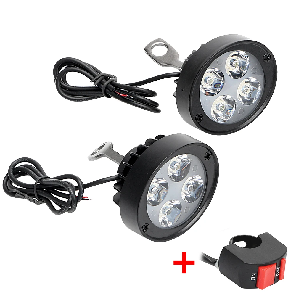 Buy 2Pcs Motorcycle Headlight with Switch DC 12V 85V 4