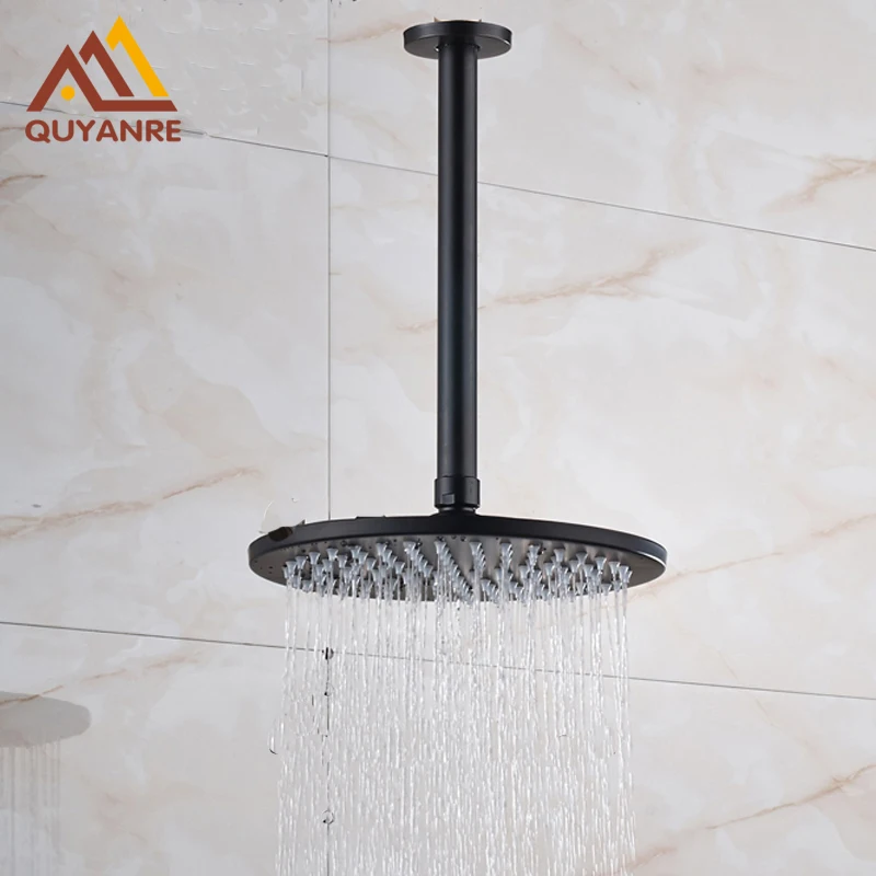 

Rainfall 16 Inch Shower Head with Shower Arm Ceiling Mounted Style Round Shape Bathroom Head