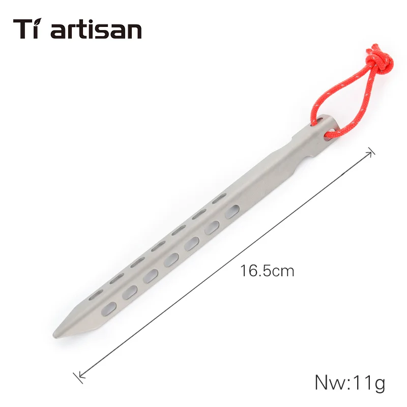 Tiartisan наружный титановый сплав для маникюра кемпинг свет твердость титановый сплав круглый гвоздь колья для палатки гравий 5 мм - Цвет: wide one