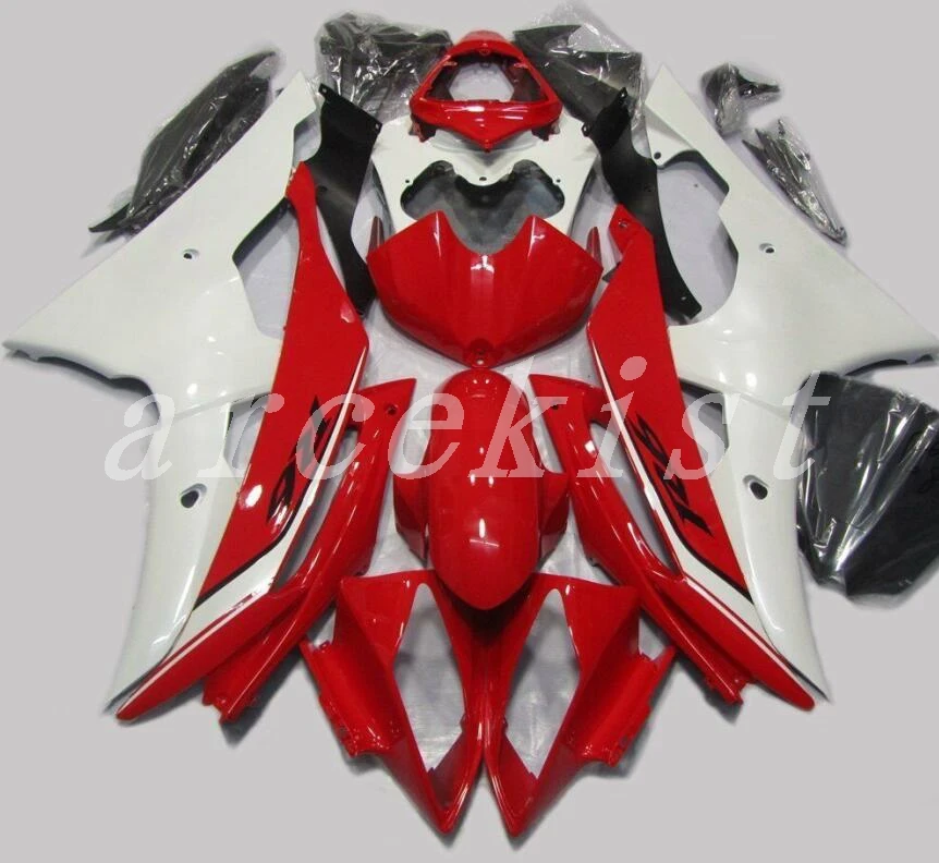 ABS Обтекатели для мотоцикла комплект подходит для Yamaha YZF 600 R6 08 09 10 14 15 16 YZF-R6 2008 2009 2010 2011 белое красное глянцевое пресс
