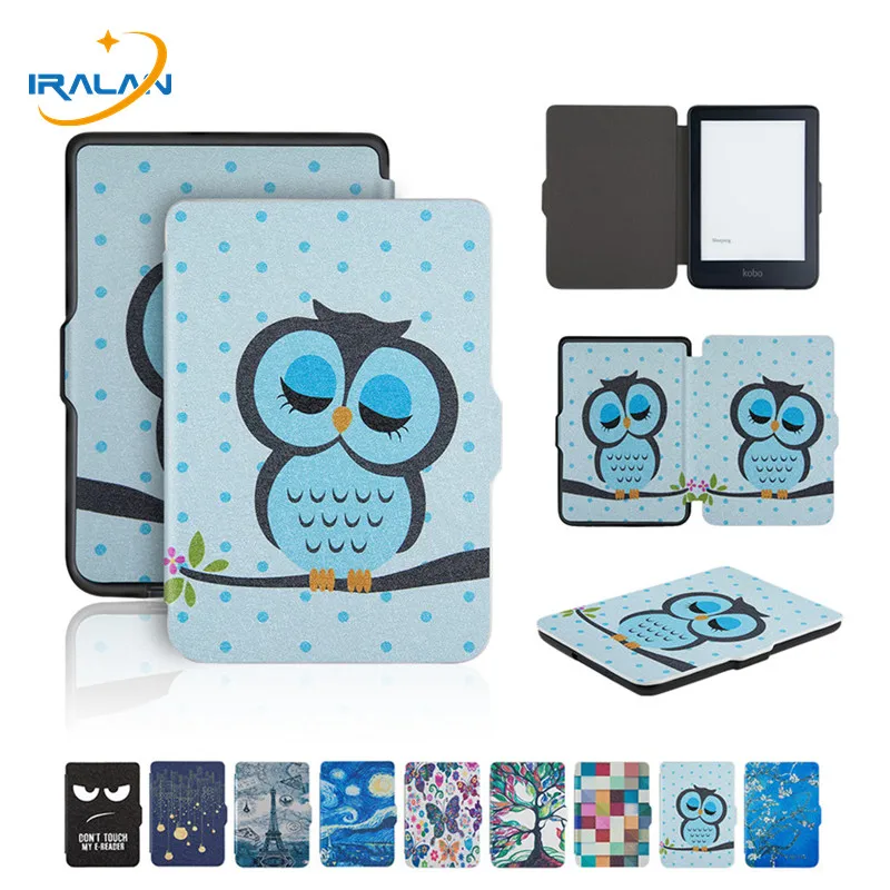

Ultra Slim PU Leather Painted Soft TPU back Case for kobo Clara Clear HD 6.0 2018 Silicone Magnetic eBooks Protective Cover+Pen