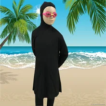 Буркини Мусульманский купальник женский из двух частей siwmsuit для женщин купальный костюм плюс размер Мусульманский купальник