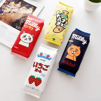 

Kitty Cat Bear Waterproof Leather Pencil Case creative Kawaii girl bag cute big pen box korean kawai stationery pencilsase 2B816