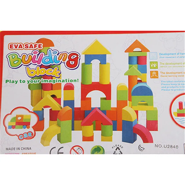 38PCS Hot Selling EVA Safe Children Building Brick Block Foam Construction Soft Toy Kid Kids Intelligence Exercise Assembled 6