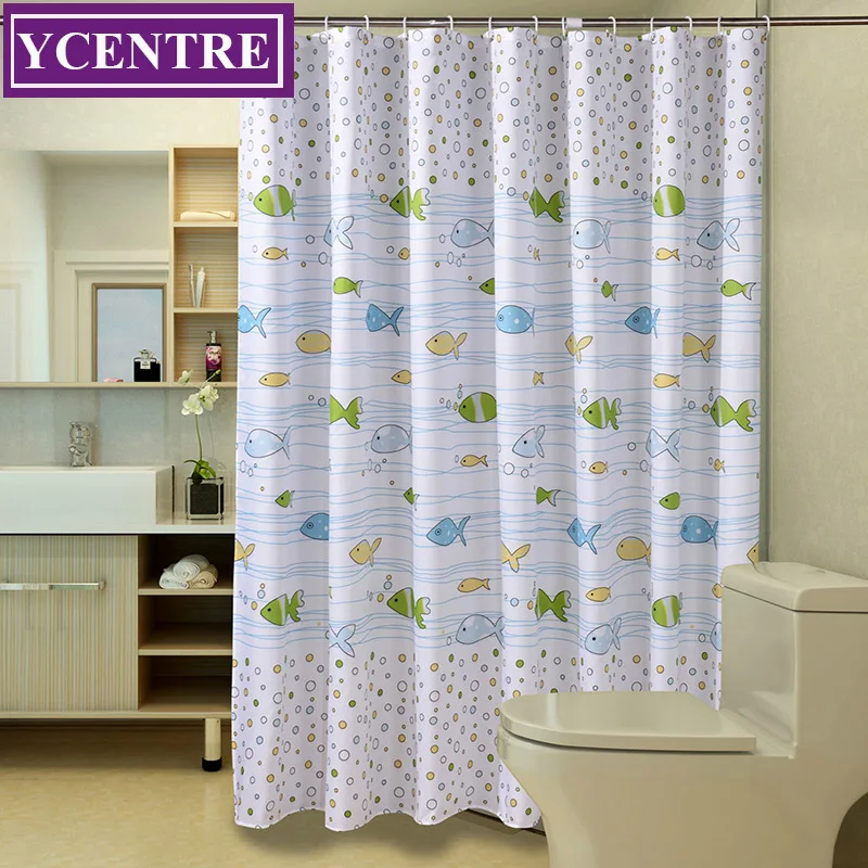 

YCENTRE Fish World Pattern Waterproof Eco-Friendly Shower Curtain for Bathroom Showers and Bathtubs Rustproof Metal Grommets
