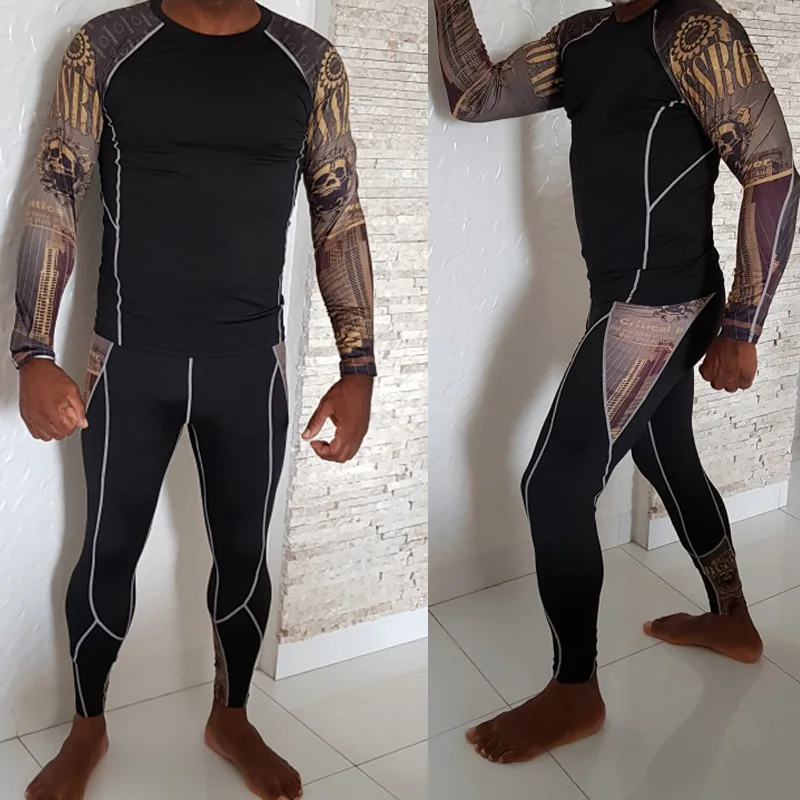 Günstige Männer thermische unterwäsche set sport basis schicht kleidung schnell trocknend thermische unterwäsche ski wandern laufen enge sport männer 4XL