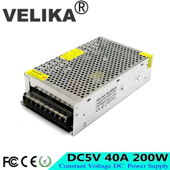 

Small Volume Single Output Switching power supply DC5V 40A 200W Power Source 110V 220V AC DC 5V SMPS for LED Strip light Printer