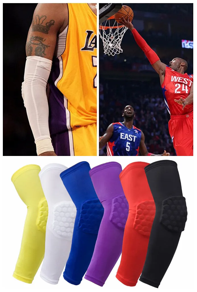 Prix pour 2017 Honeycomb Crashproof Basket-Ball Tir Coude Soutien 6 couleur Compression Manches Bras Brace Protector Sport Sécurité Coude Pad Prix pour 2017 Honeycomb Crashproof Basket-Ball Tir Coude Soutien 6 couleur Compression Manches Bras Brace Protector Sport Sécurité Coude Pad