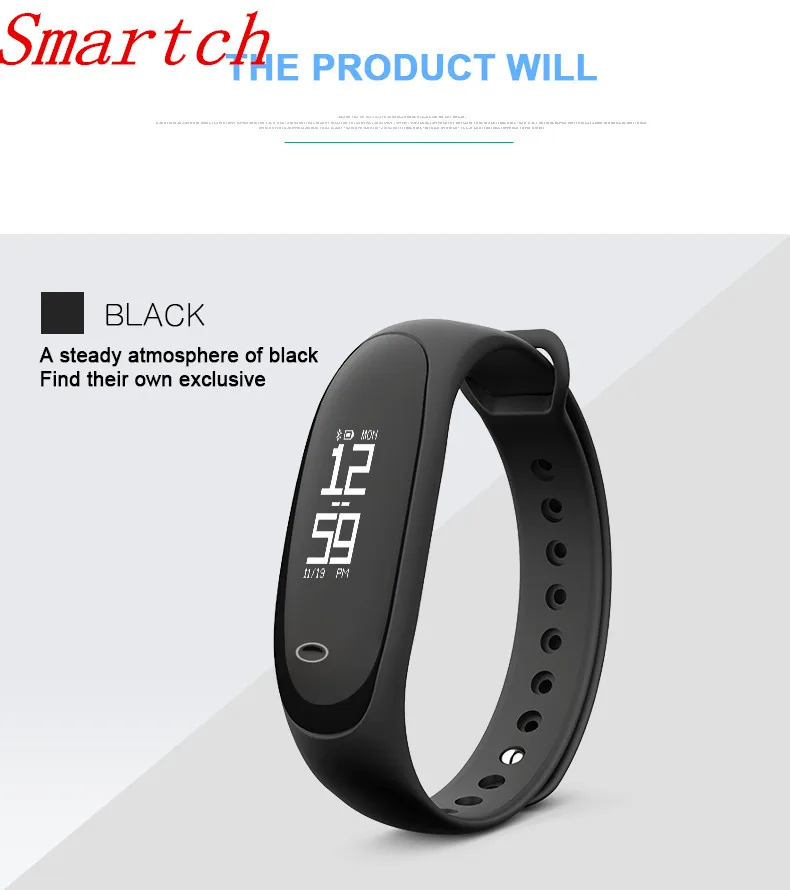 Smartch E26 Bluetooth Smart Band Heart Rate Monitor Blood Pressure Monitor Podemeter Sleep Step Alarm IP67