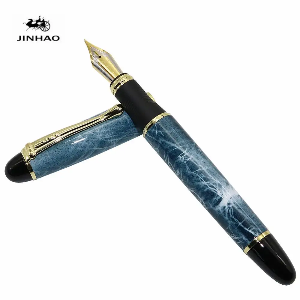 Jinhao X450 самопишущее перо полностью металлический золотой зажим роскошные ручки канцелярские принадлежности для студентов офисные школьные принадлежности - Цвет: marble blue