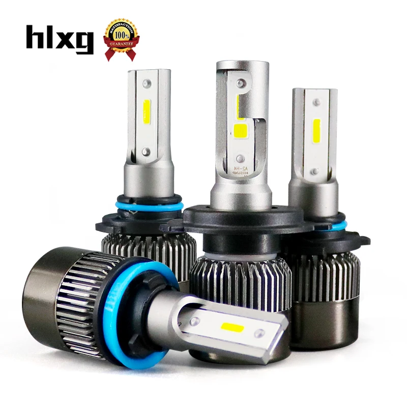 HLXG 2 Светодиодные лампы для авто суперъяркие A5 Led H4 9003 H8 6000K белый свет 9005 HB3 9006 HB4