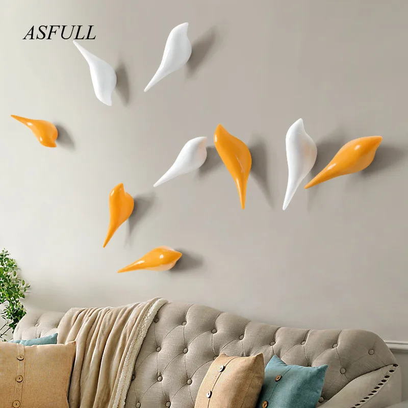 ASFULL креативные настенные крючки птица украшения смолы деревянные крючки зерна двери спальни после крючки в форме животных 3D крючок для пальто одной стены