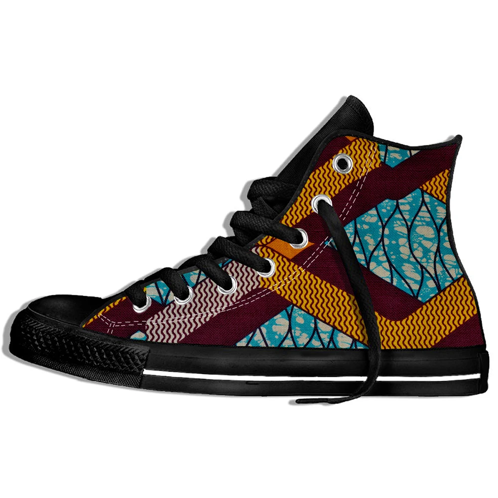 

African Style Women Men Cartoon Fashion Flats Outdoor High Top Sneakers