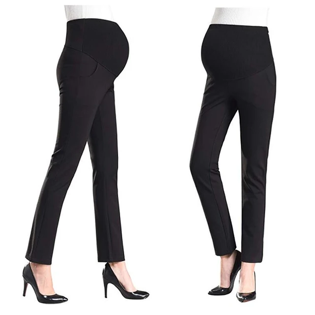 Women's Maternity Pants Work Office Wear Casual Straight Leg Skinny