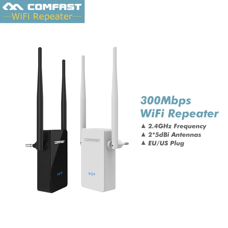 

COMFAST WIFI Repeater 300Mbps Wireless range Extender 802.11n/b/g wifi signal Amplifier booster 5 dbi Antennas Repetidor Wifi
