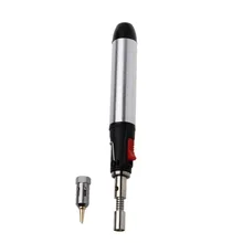Adjustable Thermostat Flame Butane Gas Soldering Iron 12ml Pen Welding Torch Soldering Supplies Welding Tips mx demel outdoor lighter torch jet refillable fuel welding flame pencil butane gas soldering pen