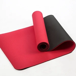 TPE натуральный складной коврик для йоги коврик для фитнес, Пилатес 6 мм 183*61*0,6 см безвкусный для начинающих Йога-коврики-Фитнес - Цвет: Красный