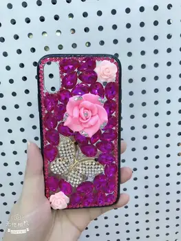

XINGDUO bling Jewelled Butterfly flowers case for iphone X XS XR XS MAX Luxury Full diamonds Glitter case for iphone 6s 7 8 Plus
