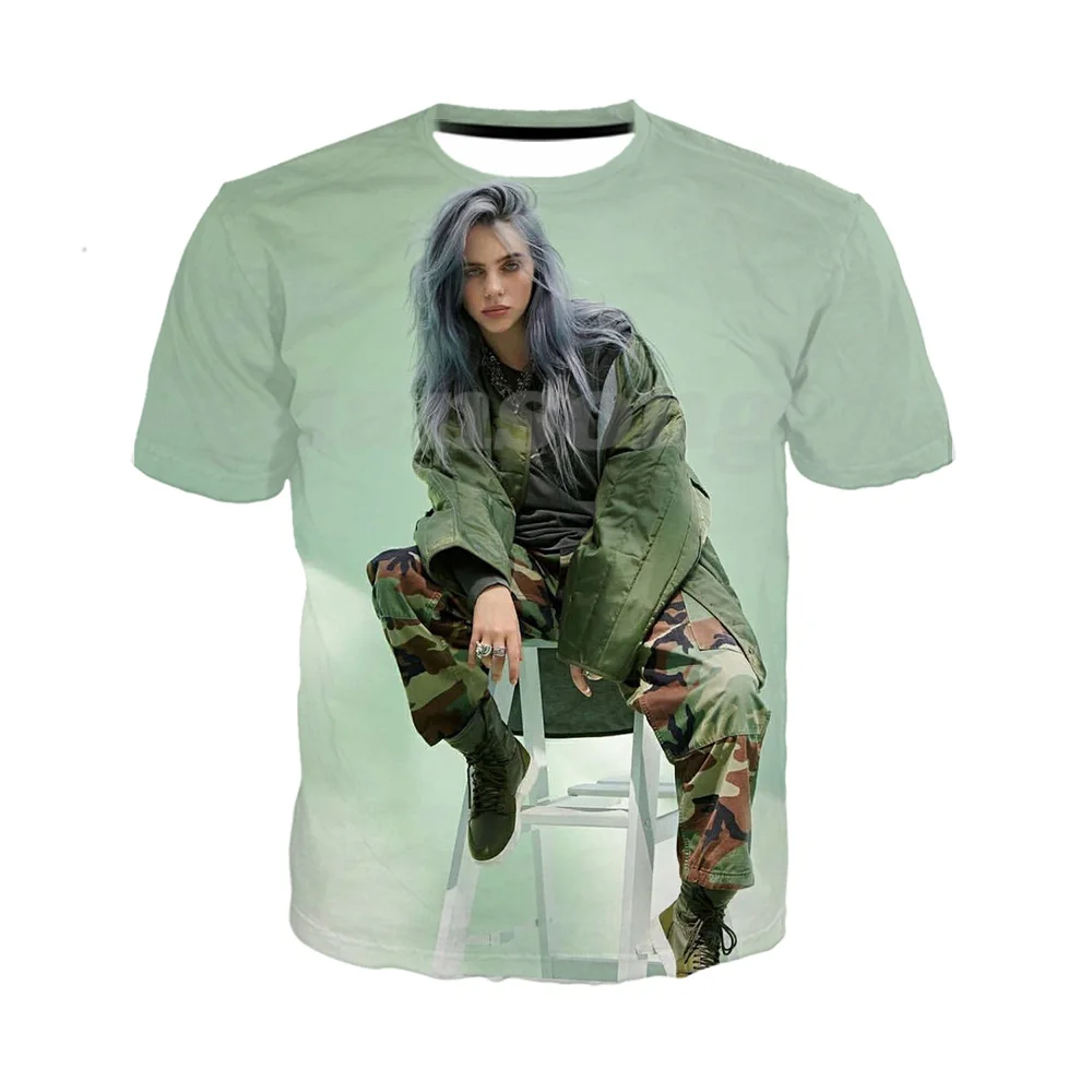 

billie eilish 3d print t shirt/sweatshirt/hoodie/pants punk men harajuku pullover funny jacket tee streetwear hip hop summer top