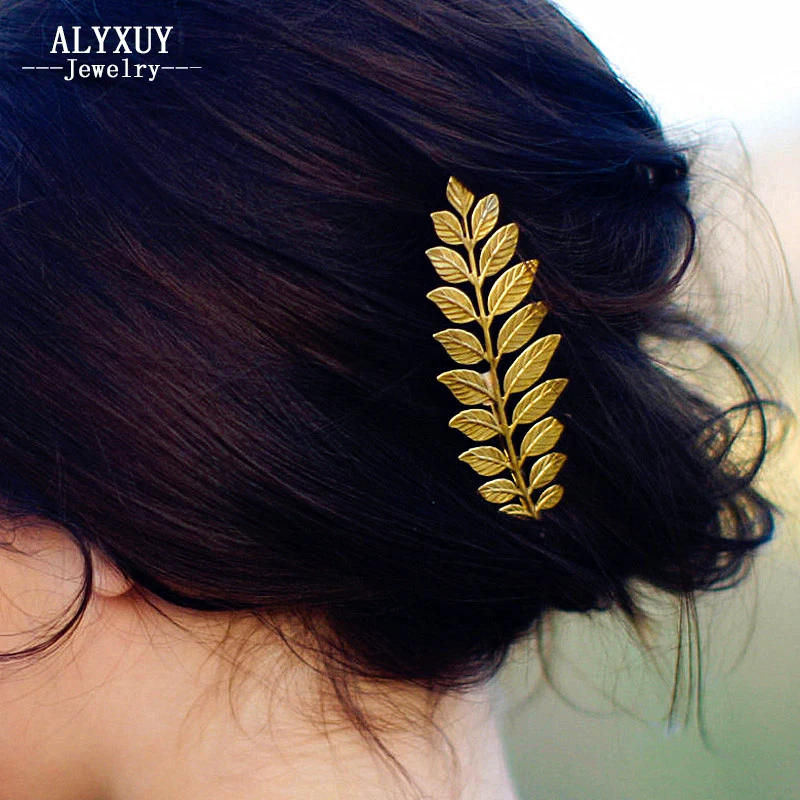 

ALYXUY New Fashion Hairwear Gold Color Leaf Hairpin Hair Combs Hair Sticks Barrettes Gift For Women Girl H371