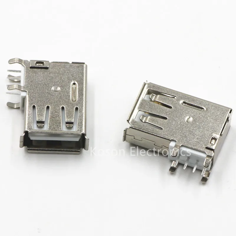 10pcs double type USB 2.0 A Femme 90 degr/és DIP PCB 8-Pin Jack Socket