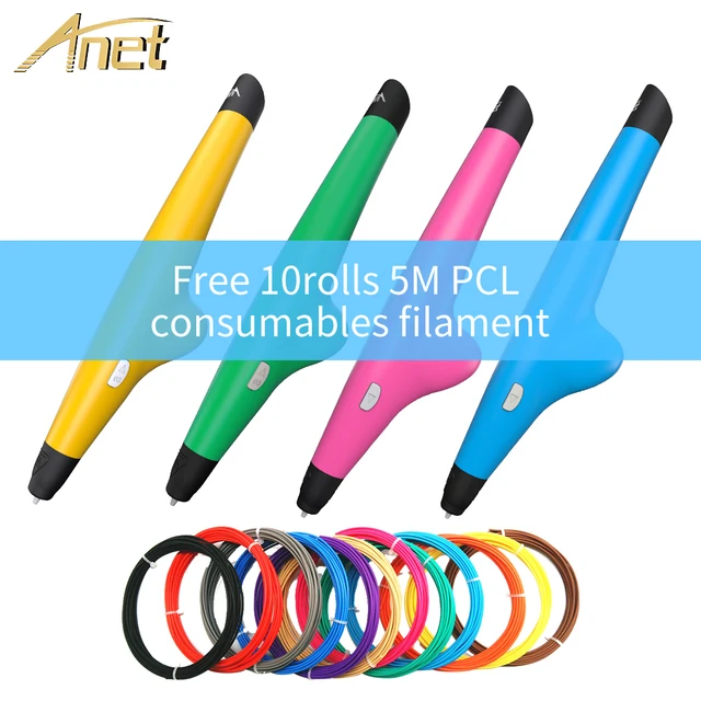 Best Offers Anet 3D printer Pen with USB data cable support 1.75mm PCL Filament Smart 3d Drawing Pens 3d pen filament refills for kids pen3d