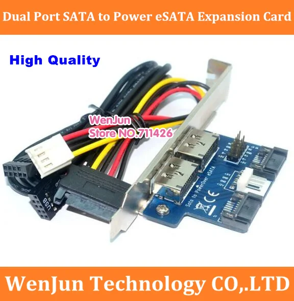 

Dual Port SATA to Power eSATA eSATAp 9Pin to USB 2.0 Converter Expansion Rear Bracket Card for PC Desktop Computer