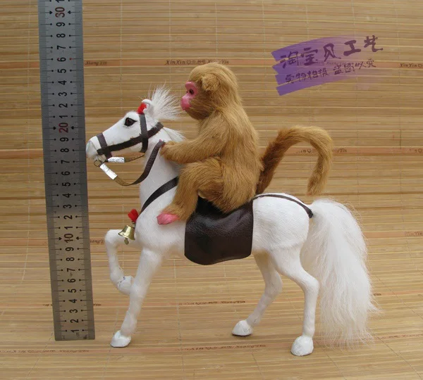 new simulation white horse toy polyethylene&furs horse and monkey model doll gift about 23x7x26cm 1897