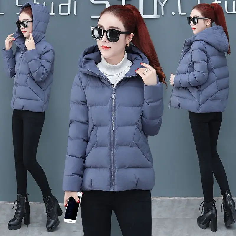 

Women Jacket Winter and Autumn Plus Size 3XL Solid Zippers Casual Small Jackets Coats Women Slim Hooded Jacket and Coat