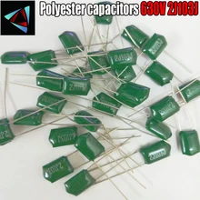 30 шт. лавсановой пленки конденсатор с алюминиевой крышкой, 630V 2J103J 0,01 мкФ 10nF 2J103 5% полиэстеровый пленочный конденсатор