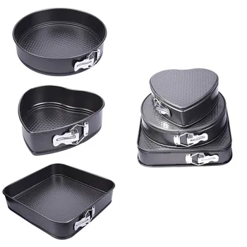 

Carbon Steel Removable Bottom Cake Molds Nonstick Cake Pan Tray Heart-shaped Round Square Birthday Kitchen Bakery Supplies