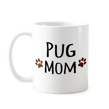 

Animal Protector Pet Lover Pet Slave Cartoon PUG MOM Creative Pattern Classic Mug Ceramic Cup Milk Coffee With Handles 350 ml