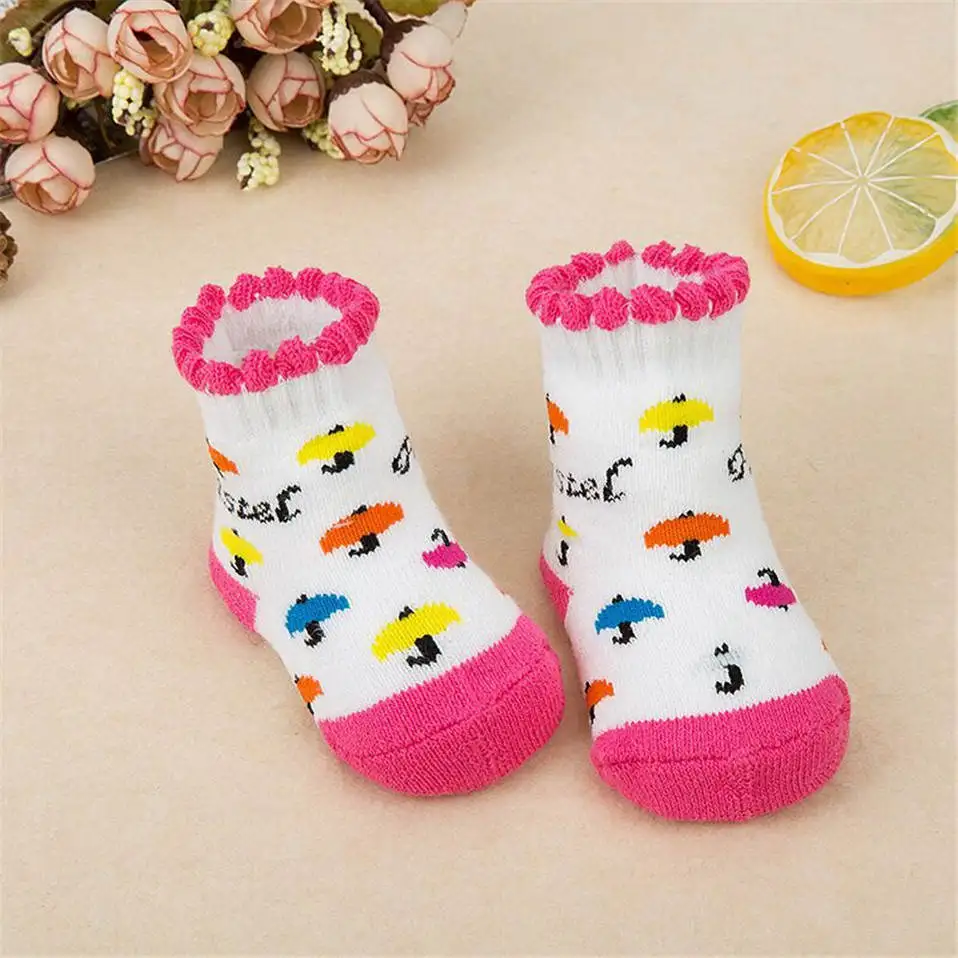 Хлопковые носки для малышей; сезон весна-зима; плотные теплые носки для новорожденных мальчиков и девочек; носки-тапочки для малышей; Calcetines