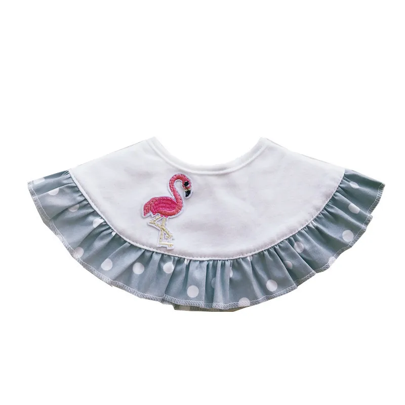 Весенне-летний хлопковый нагрудник для младенцев, Круглый дышащий детский кружевной Слюнявчик с вышивкой, полотенце с фальш-воротником