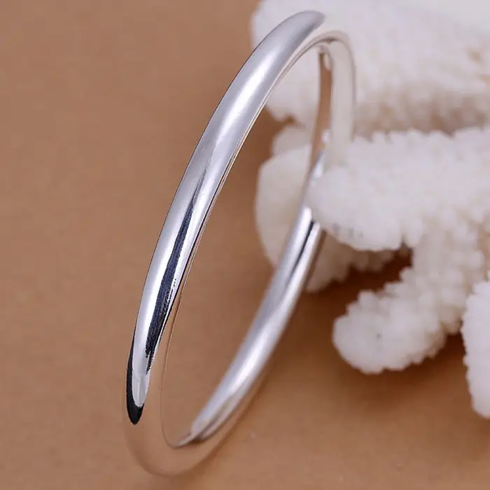 

LKNSPCB081 925 jewelry silver plated bangle bracelet, silver plated fashion jewelry Finished Round Bangle /anqajexa avpajmwa