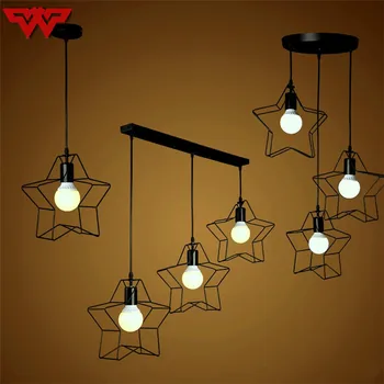 

Retro Modern fashion simple iron industry wind loft five pointed star chandelier Gallery hall living room bedroom Chandelier