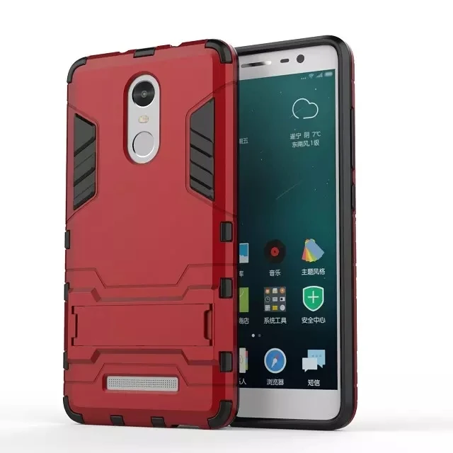 New Arrival Cool Iron Man Armor Dual Phone Cases For Xiaomi Redmi Note 3 Back Cover With Kickstand For Redmi Note 3 Pro Prime (<