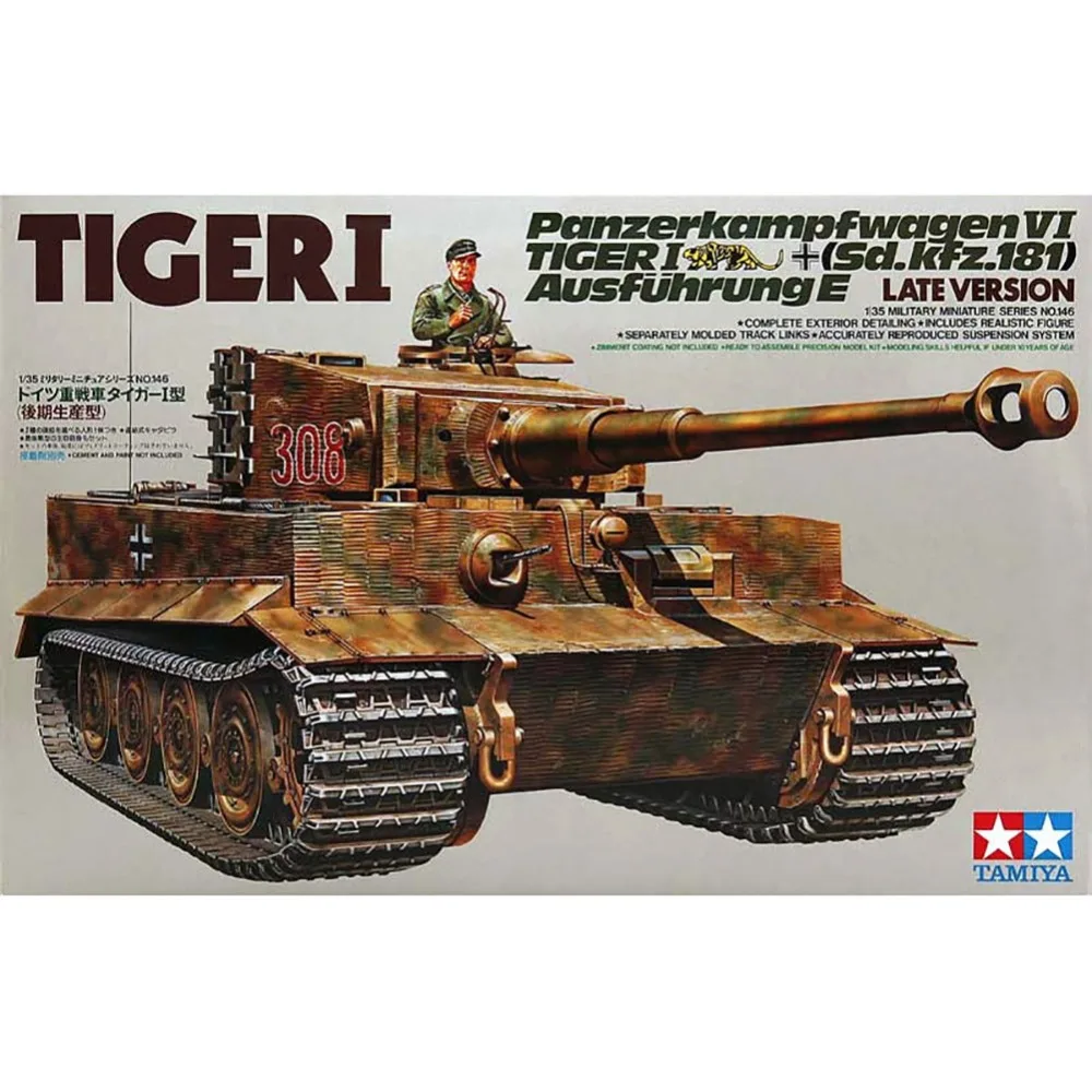 OHS Tamiya 35146 1/35 tigre 1 Panzer Kampfwagen VI Sd Kfz181 Ausfuhrung E Version tardive assemblage AFV maquettes de construction