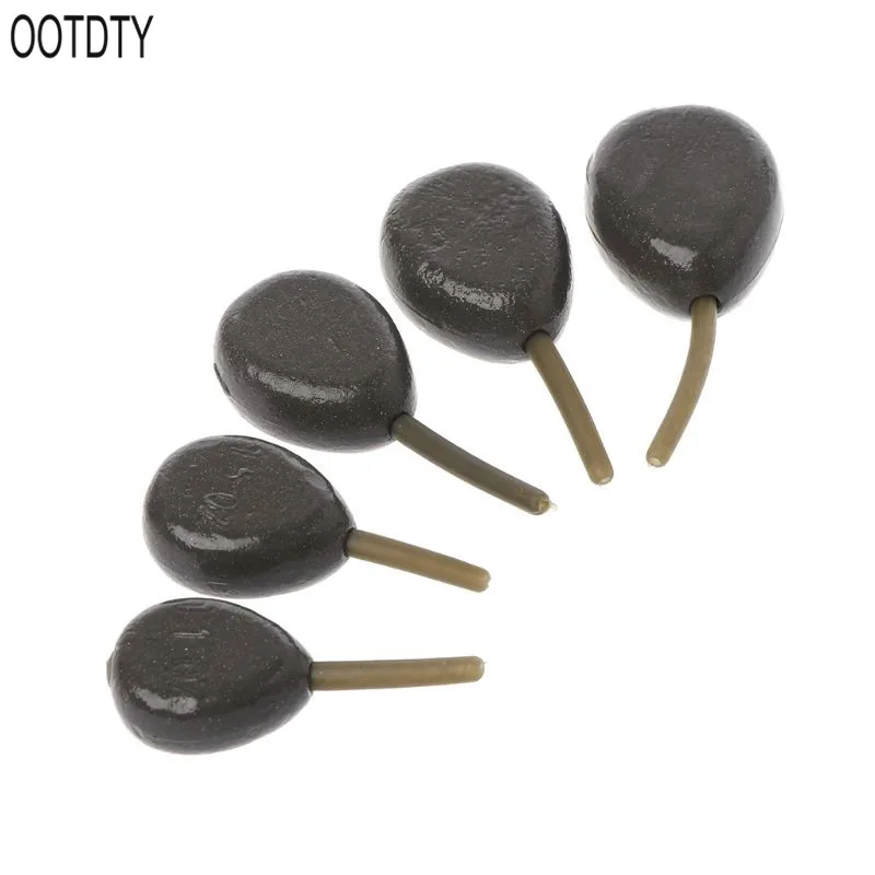 

5 Pcs/Set Fishing Sinker Lead Weight With Tube 5 Different Weights Water Drop Shape Sinkers For Carp Fishing Tackle Accessories