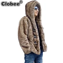 Зимняя мужская шуба из искусственного меха норки с капюшоном, шуба из искусственного меха, Мужская меховая верхняя одежда размера плюс, меховая куртка 4XL 5XL