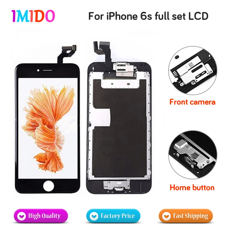 

Full Set Screen Pantalla For iPhone 6s LCD Display Home Button+Front Camera+Speaker 3D Touch Digitizer Assembly AAA+++Quality