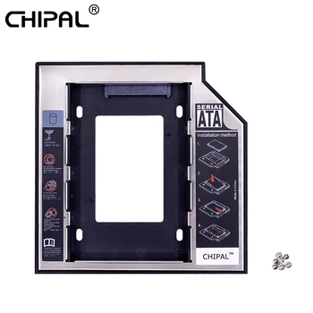 

CHIPAL Universal 2nd HDD Caddy 12.7 mm 2.5" SATA 3.0 SSD Case Hard Disk Drive Enclosure with LED Indicator for Laptop CD-ROM