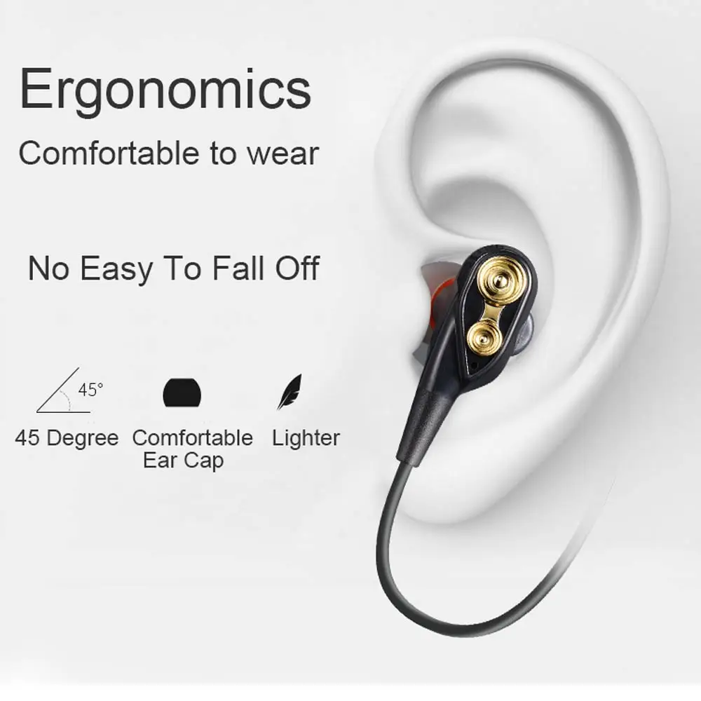 XT21 double dynamic hifi bluetooth sport earphones with mic 5