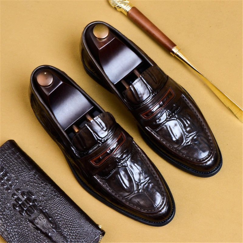 

Phenkang mens formal shoes genuine leather oxford shoes for men black 2019 dress shoes wedding shoes slipon leather brogues